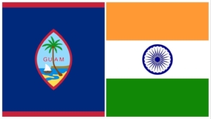 Flags of Guam and India